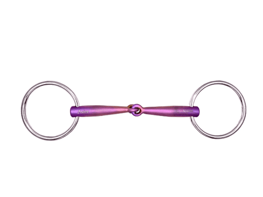 Aster Confidence Pink Titanium single jointed lock up snaffle loose ring