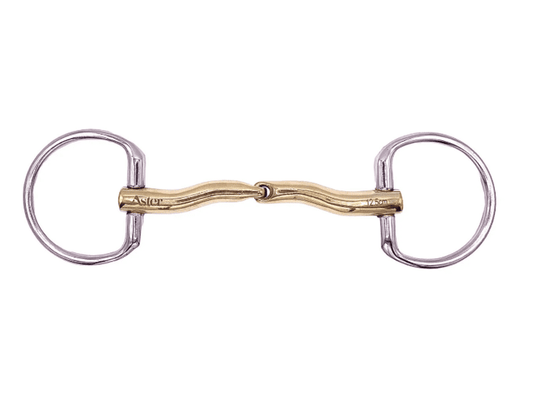 Aster Contour Golden Single Jointed Snaffle Fixed Ring